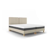 Béžová dvojlôžková posteľ Mazzini Beds Lotus, 180 x 200 cm (Dvojlôžkové manželské postele)