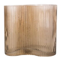 Svetlohnedá sklenená váza PT LIVING Wave, výška 18 cm (Vázy)