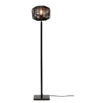 Čierna stojacia lampa s ratanovým tienidlom (výška 130 cm) Tanami – Good&amp;Mojo (Stojacie lamp...