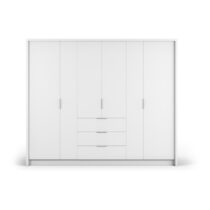 Biela šatníková skriňa 255x217 cm Wells - Cosmopolitan Design (Šatníkové skrine)
