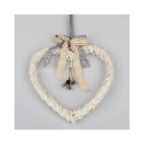 Biele ratanové závesné srdce Dakls Bell, 20 cm (Závesné dekorácie)