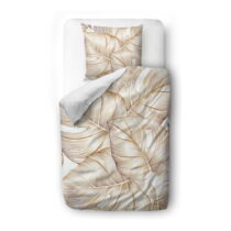Bavlnená saténová posteľná bielizeň Butter Kings Golden Leaves, 140 x 200 cm (Obliečky)