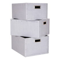 Svetlosivé kartónové úložné boxy v súprave 3 ks Ture – Bigso Box of Sweden (Úložné boxy)