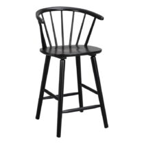 Čierna barová stolička z kaučukového dreva Rowico Carmen (Barové stoličky)