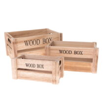 Dekoratívne drevené úložné boxy v súprave 3 ks - Dakls (Úložné boxy)