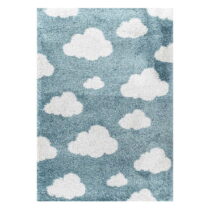 Modrý antialergénny detský koberec 230x160 cm Clouds - Yellow Tipi (Detské koberce)