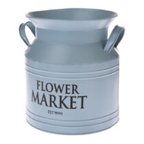 Modrý kovový kvetináč Dakls Flower Market, ø 20 cm (Kvetináče)
