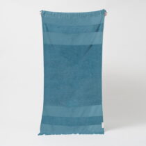 Modrá bavlnená plážová osuška Sunnylife Summer Stripe, 175 x 90 cm (Plážové osušky)