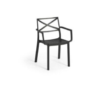 Čierna plastová záhradná stolička Metalix – Keter (Záhradné stoličky)
