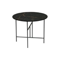 Čierny konferenčný stôl s porcelánovou doskou WOOOD Vida, ⌀ 60 cm (Konferenčné stolíky)