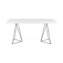 Biely jedálenský stôl s kovovými nohami TemaHome Trestle, 90 × 160 cm (Jedálenské stoly)