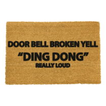 Rohožka z prírodného kokosového vlákna Artsy Doormats Yell Ding Dong, 40 x 60 cm (Rohožky)