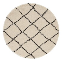 Béžovo-čierny koberec Mint Rugs Hash, ⌀ 120 cm (Koberce)
