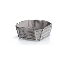 Sivý košík na pečivo so sivou bavlnenou vložkou Blomus Delara, šírka 20 cm (Košíky na pečivo)