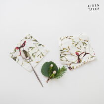 Biele podtácky s vianočným motívom v súprave 4 ks – Linen Tales (Podtácky)