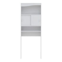 Biela skrinka nad práčku/WC 64x177 cm Wave – TemaHome (Kúpeľňové skrinky)