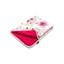 Biela/ružová bavlnená detská deka 80x100 cm Watercolor Flowers – T-TOMI (Detské deky)