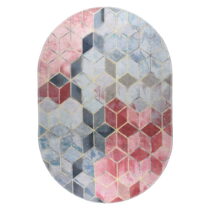 Ružovo-svetlosivý umývateľný koberec 60x100 cm – Vitaus (Koberce)
