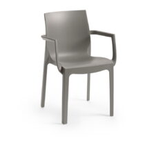 Sivá plastová záhradná stolička Emma - Rojaplast (Záhradné stoličky)