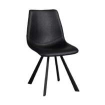Čierna jedálenská stolička s čiernymi nohami Rowico Alpha (Jedálenské stoličky)