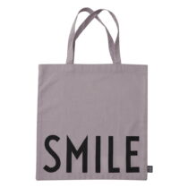 Sivá plátená taška Design Letters Smile (Nákupné tašky)