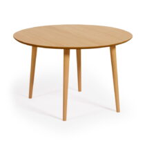 Rozkladací jedálenský stôl v dekore duba v prírodnej farbe ø 120 cm Oqui – Kave Home (Jedálenské sto...