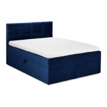 Modrá zamatová dvojlôžková posteľ Mazzini Beds Mimicry, 180 x 200 cm (Postele boxspring)