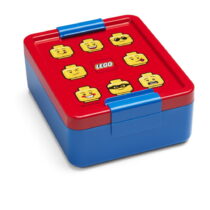 Modrý box na desiatu s červeným vekom LEGO® Iconic (Detské desiatové boxy)
