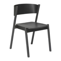 Čierna jedálenská stolička z dubového dreva Oblique - Hübsch (Jedálenské stoličky)