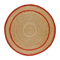 Červeno-prírodnej farbe okrúhly koberec ø 90 cm Mahon – Universal (Koberce)