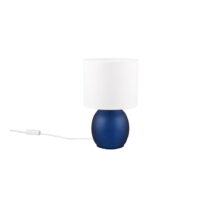 Bielo-modrá stolová lampa s textilným tienidlom (výška 29 cm) Vela – Trio (Stolové lampy)