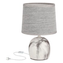 Svetlosivá stolová lampa s textilným tienidlom (výška  25 cm) Adelina – Candellux Lighting (Stolové ...
