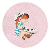 Ružový detský koberec ø 80 cm Comfort – Mila Home (Detské koberce)