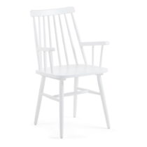 Biela jedálenská stolička z dreva kaučukovníka Kave Home Kristie (Jedálenské stoličky)