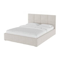 Béžová čalúnená dvojlôžková posteľ s úložným priestorom s roštom 160x200 cm Bufo Bed - MESONICA (Dvo...