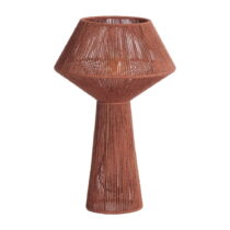 Červená stolová lampa s tienidlom z juty (výška 47 cm) Fugia – Light & Living (Stolové lampy)