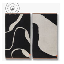 Čiernobiele uteráky v súprave 2 ks z Bio bavlny 50x90 cm Nova Arte – Mette Ditmer Denmark (Uteráky)