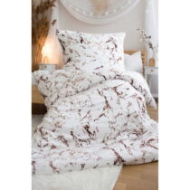 Bielo-hnedé obliečky na jednolôžko z mikroplyšu 140x200 cm – Jerry Fabrics (Obliečky)