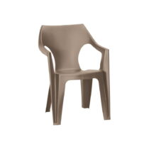 Svetlohnedá plastová záhradná stolička Dante – Keter (Záhradné stoličky)
