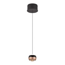 LED závesné svietidlo s kovovým tienidlom ø 15,5 cm v čierno-medenej farbe Orbit – Trio Select (Lust...