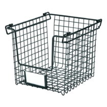 Čierny kovový košík iDesign Classico, 25,5 x 22 cm (Kuchynské prídavné košíky)