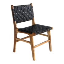 Čierno–hnedé jedálenské stoličky z teakového dreva v súprave 2 ks Perugia – House Nordic (Jedálenské...