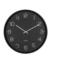 Čierne nástenné hodiny Karlsson Lofty, ø 40 cm (Hodiny)