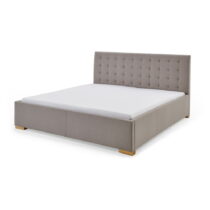 Sivá/hnedá čalúnená dvojlôžková posteľ 180x200 cm Malia - Meise Möbel (Dvojlôžkové manželské postele...