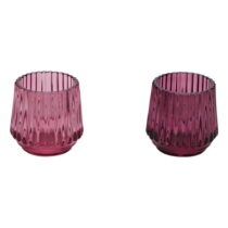 Súprava 2 ružových sklenených svietnikov na čajovú sviečku Ego Dekor, ø 7 cm (Svietniky)