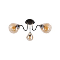 Stropné svietidlo so skleneným tienidlom v čierno-zlatej farbe Unica - Candellux Lighting (Stropné s...
