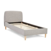 Sivá čalúnená posteľ s roštom 90x200 cm Drome - Kokoon (Jednolôžkové postele)