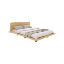 Dvojlôžková posteľ z bukového dreva 140x200 cm v prírodnej farbe Japandic - Skandica (Dvojlôžkové ma...
