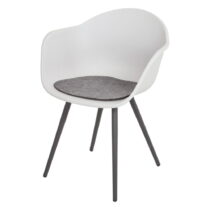 Sivá plastová záhradná stolička Zara – Garden Pleasure (Záhradné stoličky)