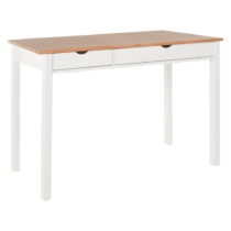 Bielo-hnedý pracovný stôl z borovicového dreva Støraa Gava, dĺžka 120 cm (Pracovné a písacie stoly)